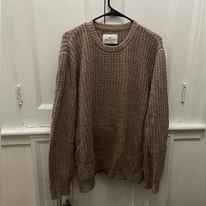 Hollister Men's Taupe Crewneck Sweater